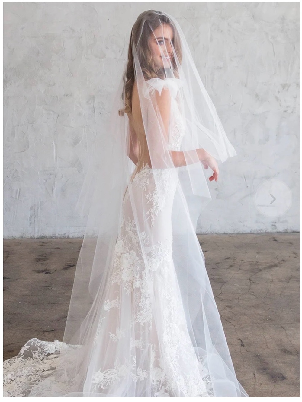 NWT Brides and Hairpins EMERSON KNEE PLAIN VEIL WITH BLUSHER